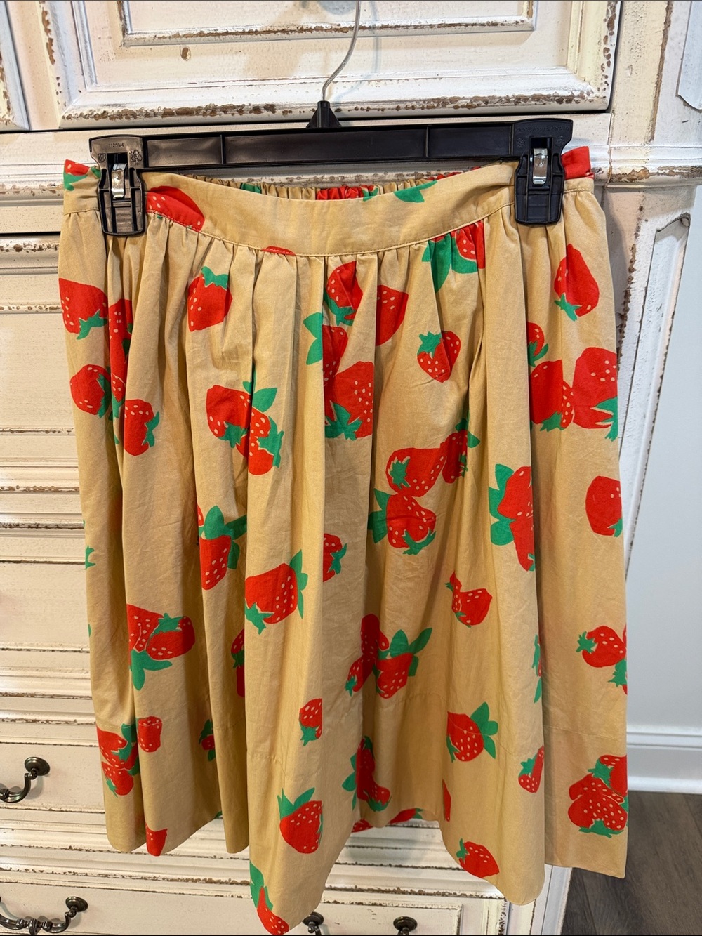 Anthropologie Maeve Strawberry Midi Skirt Sz Small NWOT